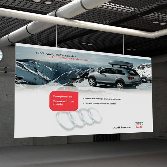 diseno de carteles para sector automobil 550x550 - Carteles corporativos para Audi