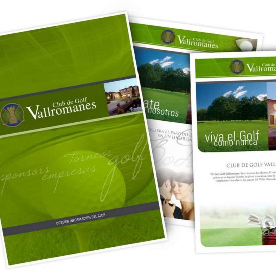 diseno de sales folder golf 550x550 - Folletos corporativos para club de golf