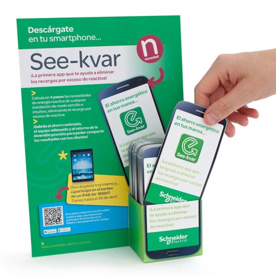 diseno de display promocional 550x550 - Promocion APP expositor. Retail marketing