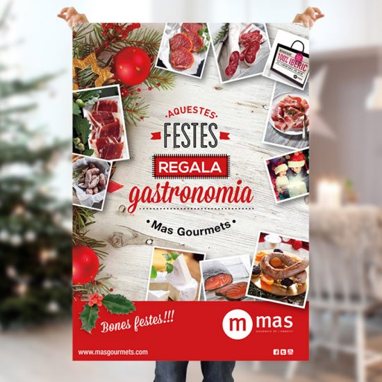 diseno de cartel para promocion 550x550 - Cartelería especial para Mas Gourmets
