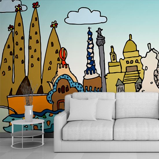 ilustracion para hotel barcelona 550x550 - Ilustración decorativa