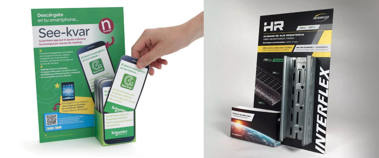 proyectos, marketing, noticias - - Cómo aumentar tus ventas con expositores PLV expositor punto de venta sector industrial flyer y proyecto - Cómo aumentar tus ventas con expositores PLV